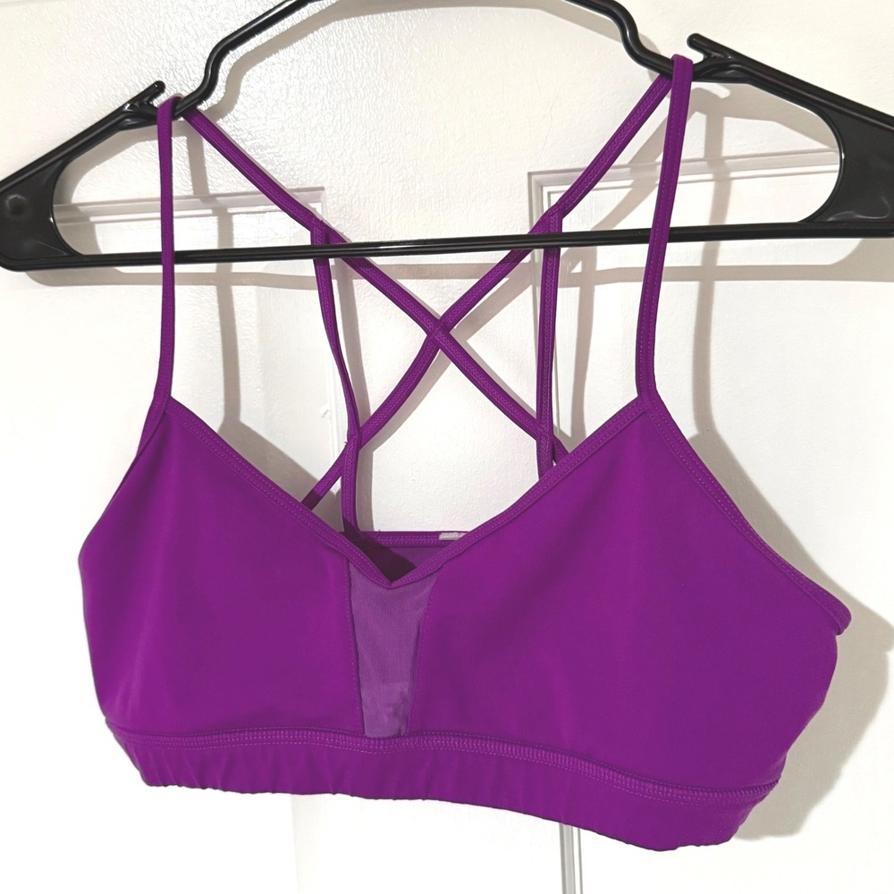 ALO Yoga Vibrant Purple Strappy Sports Bra
